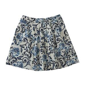 Loft Blue Paisley Short A Line Skirt Size 0P